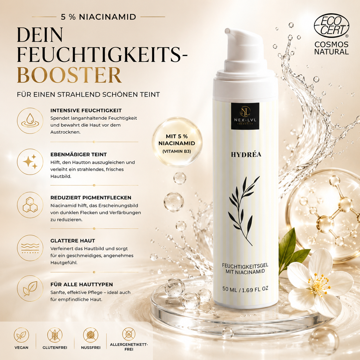 HYDRÉA Feuchtigkeitsgel mit Niacinamid