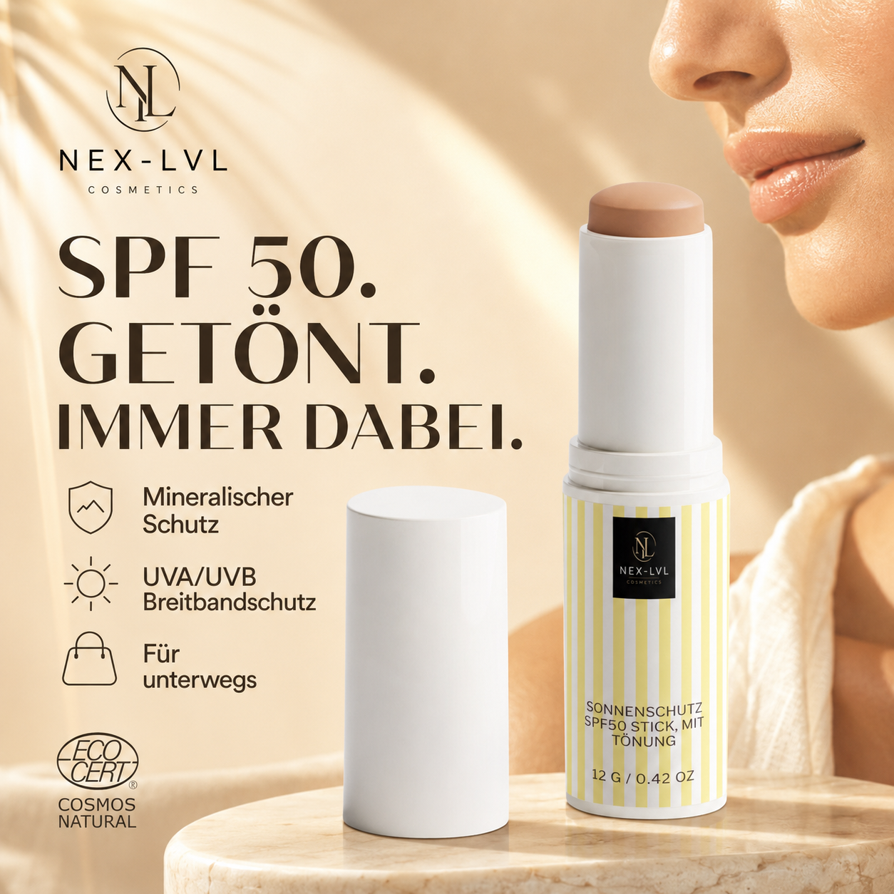 Sonnenschutz SPF50 Stick, mit Tönung