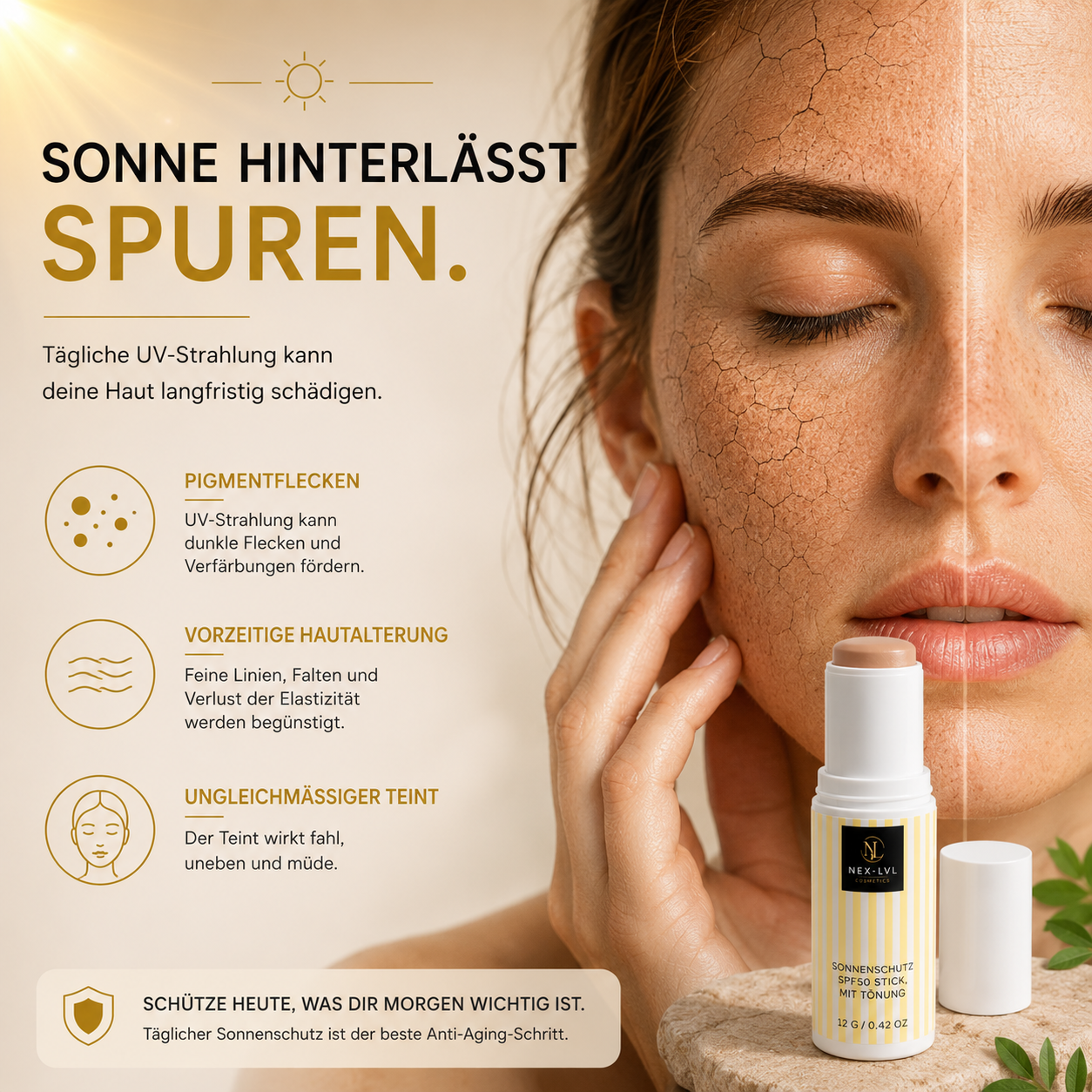 Sonnenschutz SPF50 Stick, mit Tönung