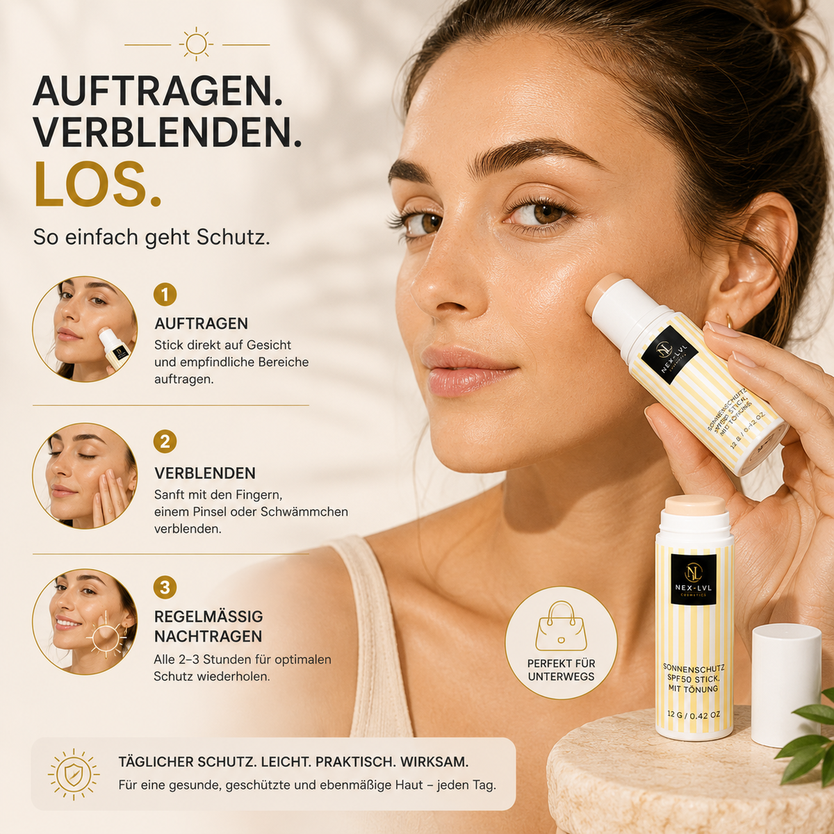 Sonnenschutz SPF50 Stick, mit Tönung