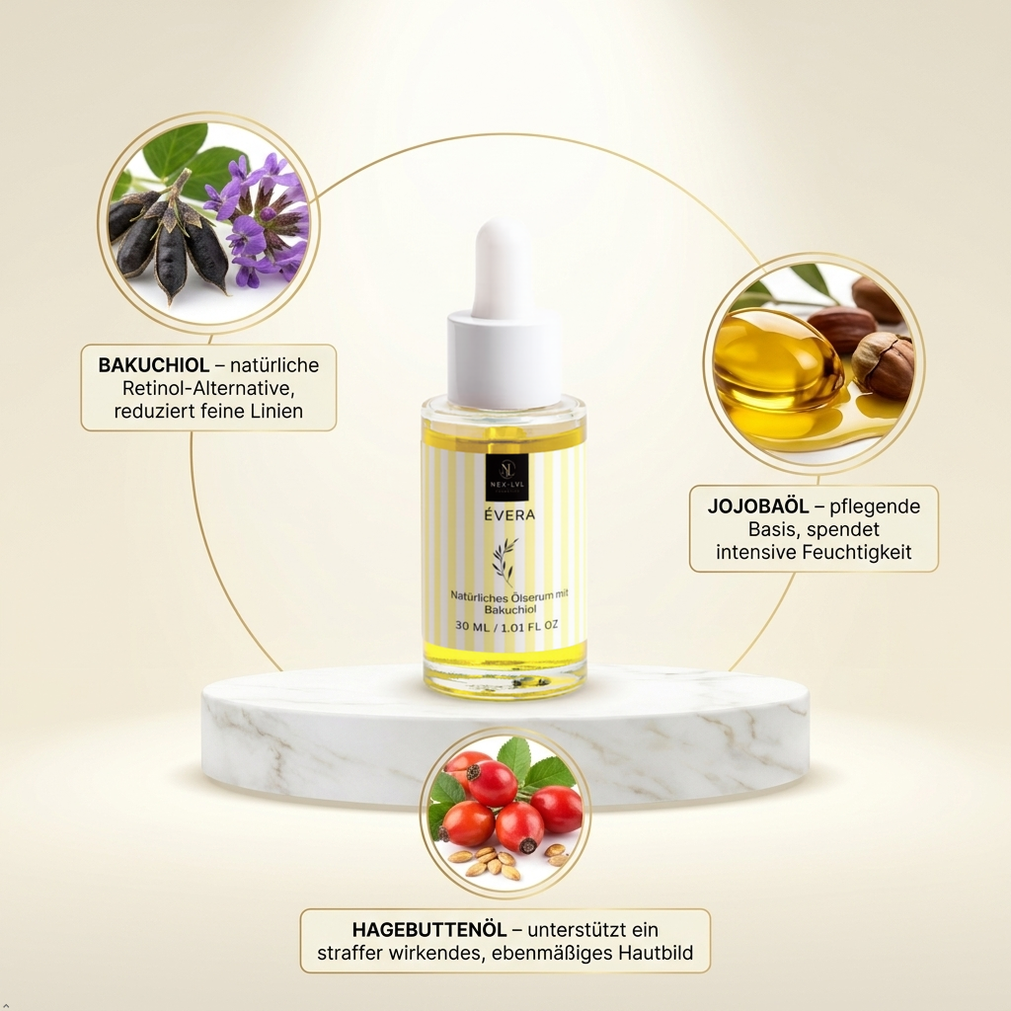 ÉVERA Natürliches Ölserum mit Bakuchiol echte Retinol Alternative