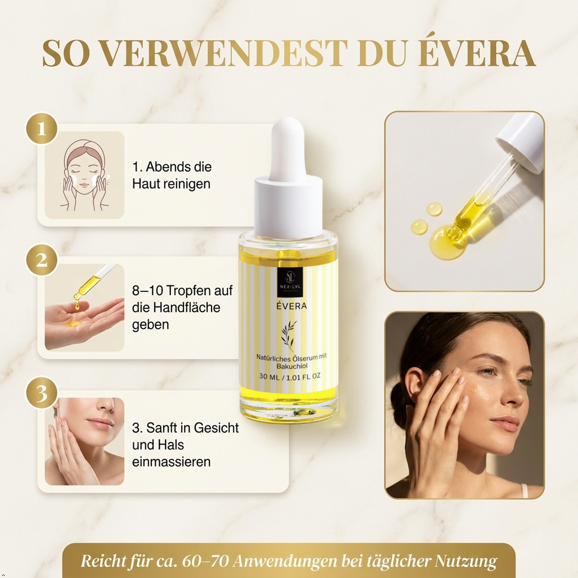 ÉVERA Natürliches Ölserum mit Bakuchiol echte Retinol Alternative