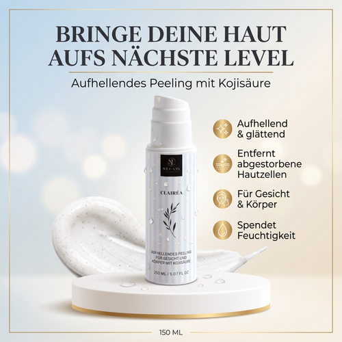 CLAIRÉA Aufhellendes Peeling für Gesicht und Körper mit Kojisäure